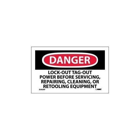 DANGER, LOCKOUT TAGOUT POWER, D303AP